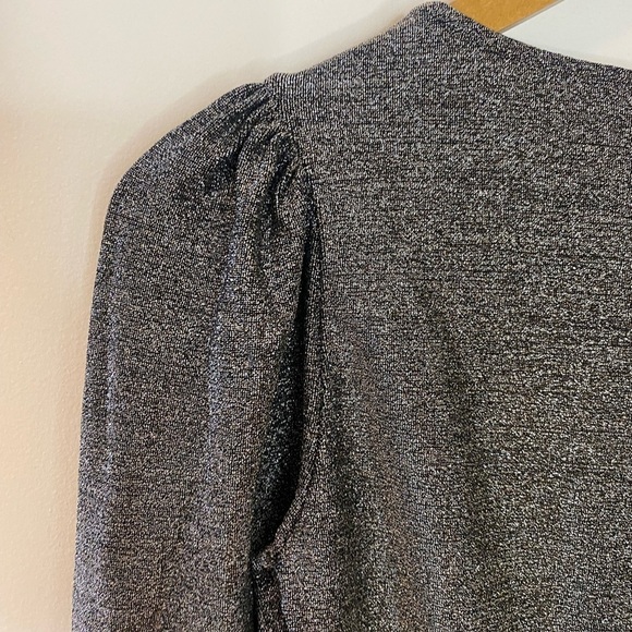 NWT n:Philanthropy Delia Silver Metallic Cutout Long Sleeve Top - Picture 5 of 8